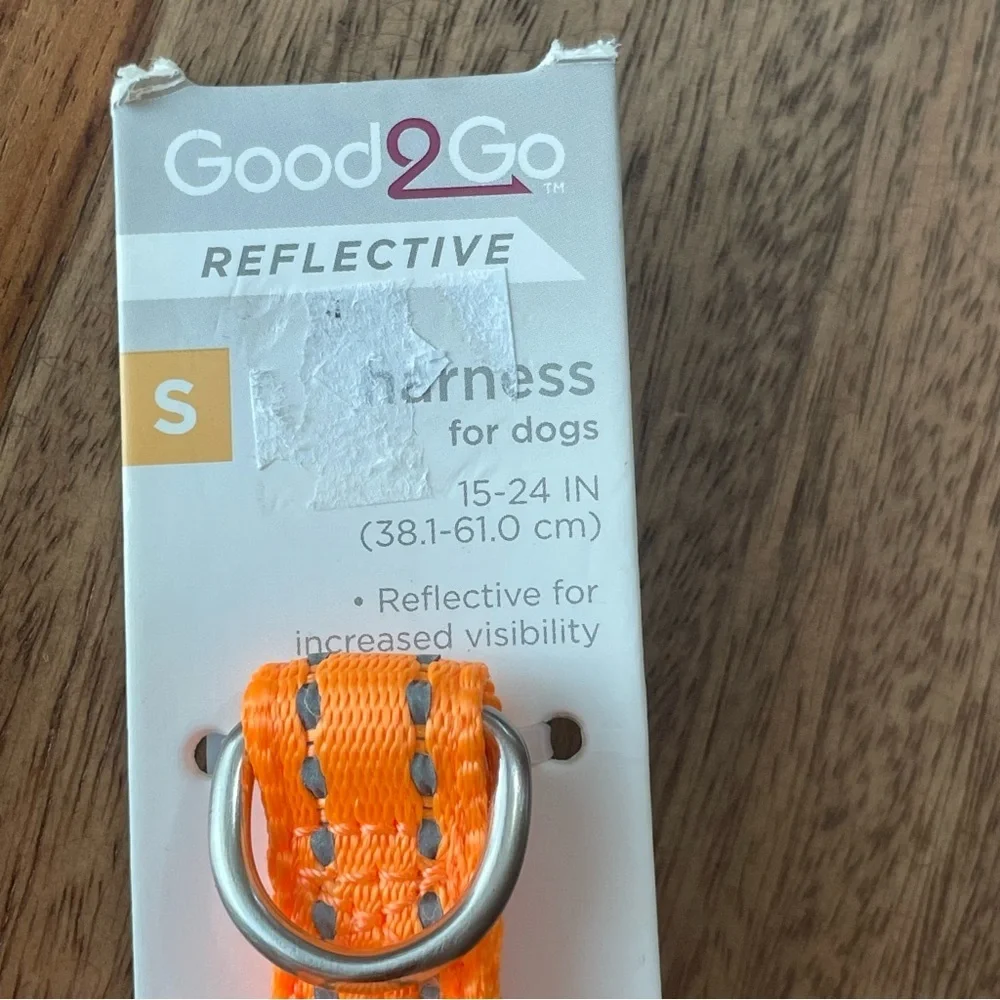 NWT Good2Go Orange Reflective Dog sz S‎ Harness Gray Ajustable Buckle